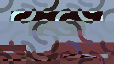 Artwork of abstract composition made with geometrical shapes and elements Stock Illustration