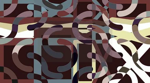 Artwork of abstract composition made with geometrical shapes and elements イラスト素材