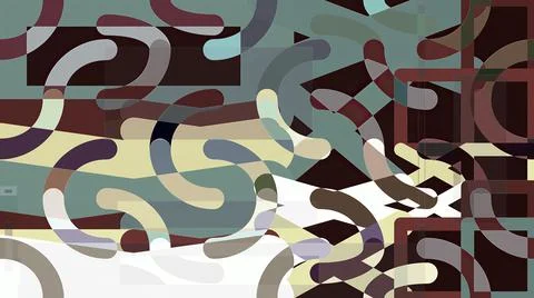 Artwork of abstract composition made with geometrical shapes and elements 스톡 일러스트