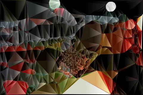 Artwork of abstract composition made with geometrical shapes and elements han 스톡 일러스트