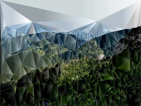 Artwork of abstract composition made with geometrical shapes and elements han Illustrazione stock