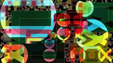 Artwork of abstract composition made with geometrical shapes and elements Stockillustratie