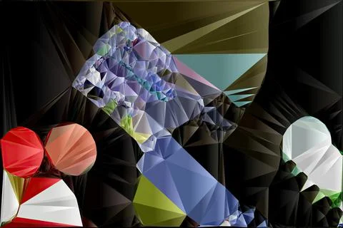 Artwork of abstract composition made with geometrical shapes and elements 스톡 일러스트