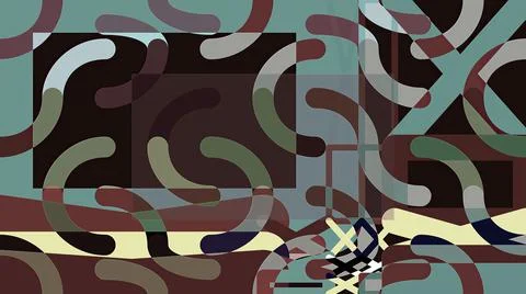 Artwork of abstract composition made with geometrical shapes and elements 스톡 일러스트
