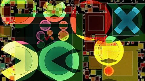 Artwork of abstract composition made with geometrical shapes and elements 스톡 일러스트