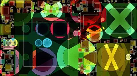 Artwork of abstract composition made with geometrical shapes and elements イラスト素材