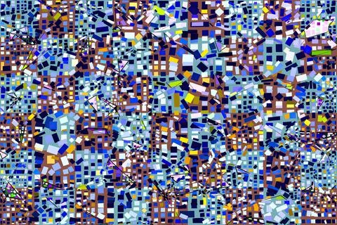 Artwork of abstract composition made with geometrical shapes and elements Stockillustratie