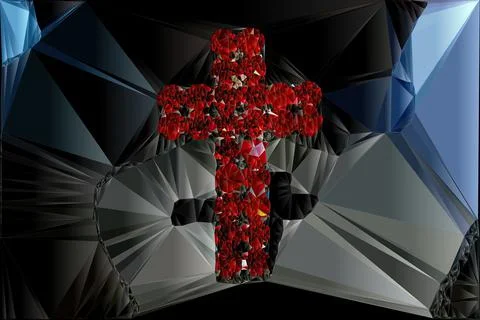 Artwork of abstract composition made with geometrical shapes of cross of Jesu Stock Illustration