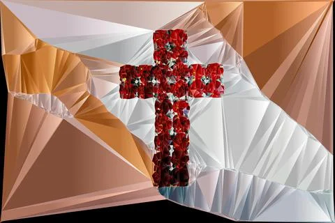 Artwork of abstract composition made with geometrical shapes of cross of Jesu Stock Illustration