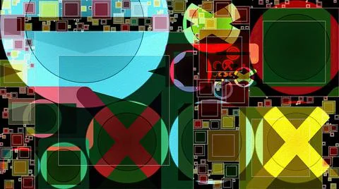 Artwork of abstract composition made with geometrical shapes and elements イラスト素材