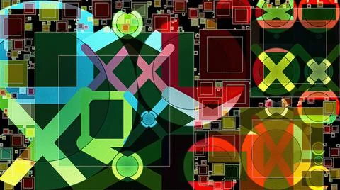 Artwork of abstract composition made with geometrical shapes and elements Stockillustratie
