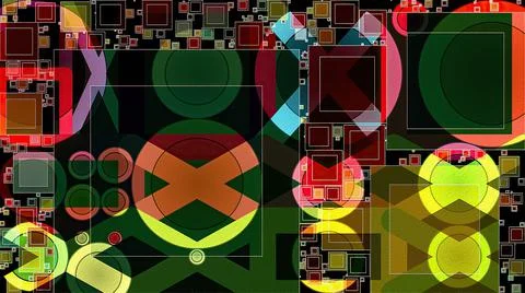 Artwork of abstract composition made with geometrical shapes and elements Stock Illustration