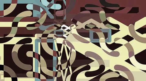 Artwork of abstract composition made with geometrical shapes and elements イラスト素材