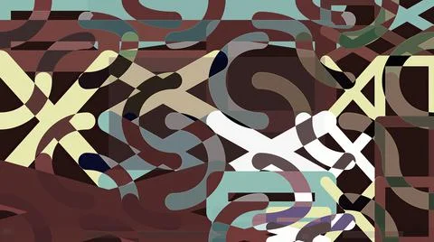 Artwork of abstract composition made with geometrical shapes and elements Stock Illustration