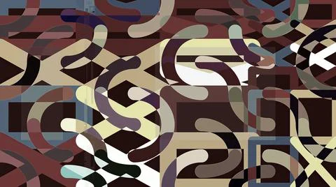 Artwork of abstract composition made with geometrical shapes and elements 스톡 일러스트