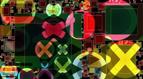 Artwork of abstract composition made with geometrical shapes and elements イラスト素材