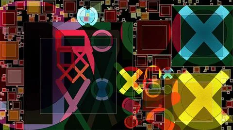 Artwork of abstract composition made with geometrical shapes and elements イラスト素材