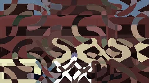 Artwork of abstract composition made with geometrical shapes and elements イラスト素材