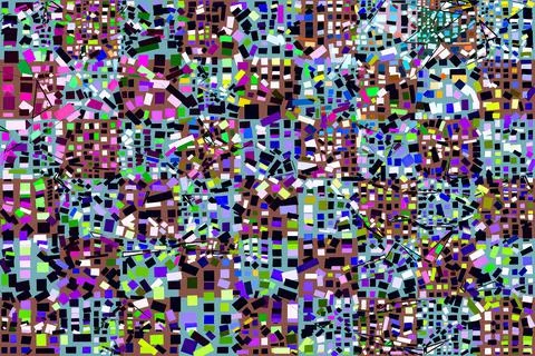 Artwork of abstract composition made with geometrical shapes and elements Stockillustratie