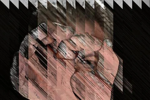 Artwork of abstract composition made with shapes and elements 스톡 일러스트