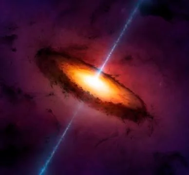 Artwork of an Active Galactic Nucleus Stock Illustration