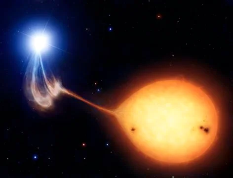 Artwork of an AM Herculis binary star Stock Illustration