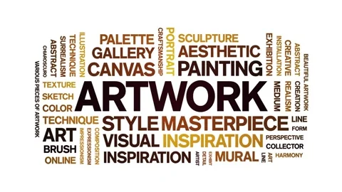 Artwork animated word cloud,animation tag kinetic typography seamless loop. Video stock 315765682