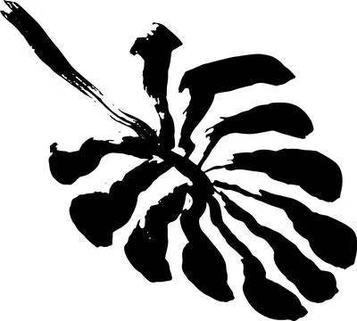 Artwork Brush Palm Tree Leaf Silhouette Stock Illustration