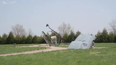 Artwork at Carhenge Stock Footage 249195597