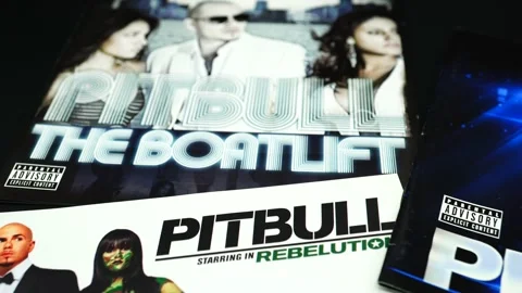 Artwork of the cd collection by the american rapper PITBULL Stock Footage 150070292
