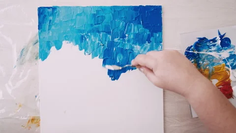 Artwork creation interior picture artistic hobby Stock Footage 165109576