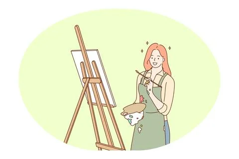 Artwork, creative professions, occupation concept 库存插图