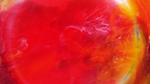 The artwork features fluid shapes and lines created with alcohol ink Stock Footage 337856575