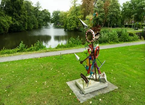 Artwork Hans van Bentrum called Object Trouve II near Slot Zeist sculpture Stock Photos