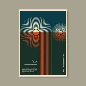 Artwork inspired postmodern of vector abstract dynamic symbols with bold Stock Illustration