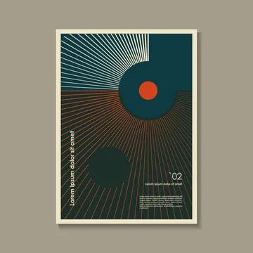 Artwork inspired postmodern of vector abstract dynamic symbols with bold Illustrazione stock