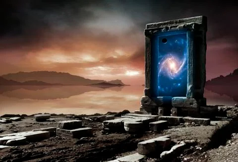 Artwork of an inter-dimensional gateway Stock Illustration