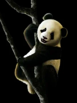 Artwork of Juvenile Giant Panda Stock Illustration