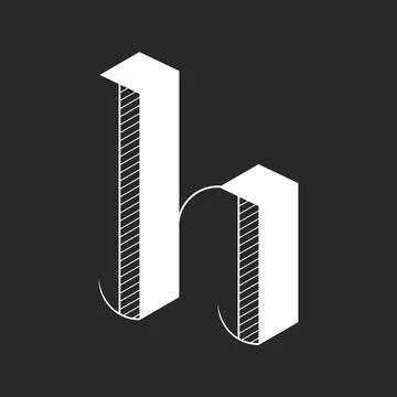 Artwork monogram h small letter lowercase calligraphy logo Gothic style fon.. Stock Illustration