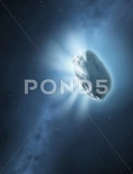 Artwork of the nucleus of a comet Stock Illustration