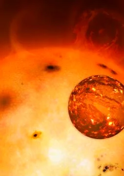 Artwork of Planet Kepler 10b Stock Illustration