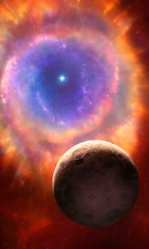 Artwork of a planetary nebula Stock Illustration