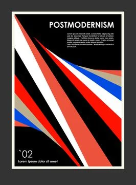 Artwork, poster inspired postmodern of vector abstract dynamic symbols with bold Stock Illustration