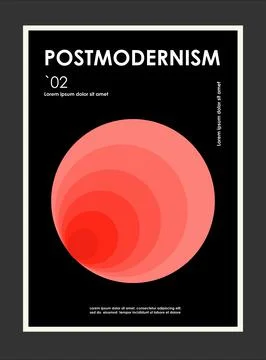 Artwork, poster inspired postmodern of vector abstract dynamic symbols with bold Stock Illustration