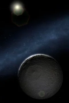 Artwork of Saturn's Moon Mimas Stock Illustration