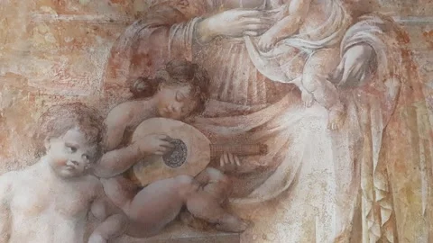 Artwork in Spello, Italy Stock Footage 204906667