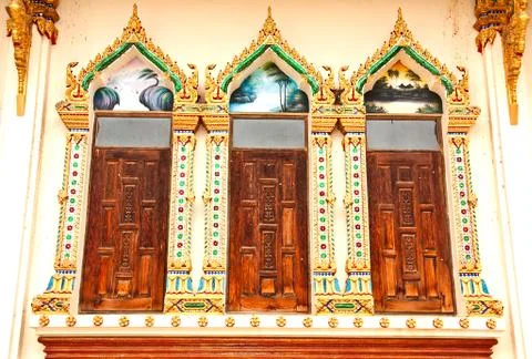 Artwork on the window. Stock Photos