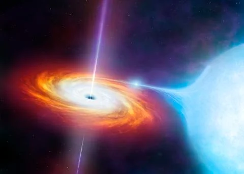 Artwork of X-ray binary system Stock Illustration