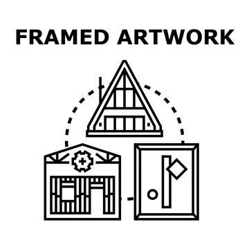 Artworks, design and architecture vector line icon Stock Illustration