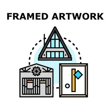 Artworks, design and architecture vector line icon Stock Illustration